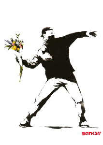 Banksy Arrojando Flores