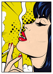 Roy Lichtenstein, smoking girl gran formato