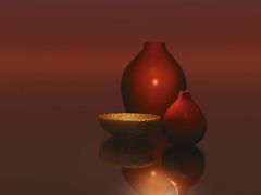 Red Vases with Bowl Gran Formato 